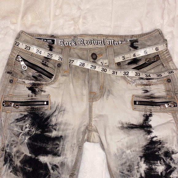 Rock Revival Moto Jeans Cladelle Size 24 New without Tags Exc Condition - Picture 3 of 16